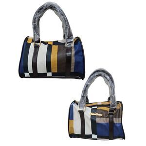Mei & Ge 5 Piece Plaid Colorblock Mini Satchel Bag Set